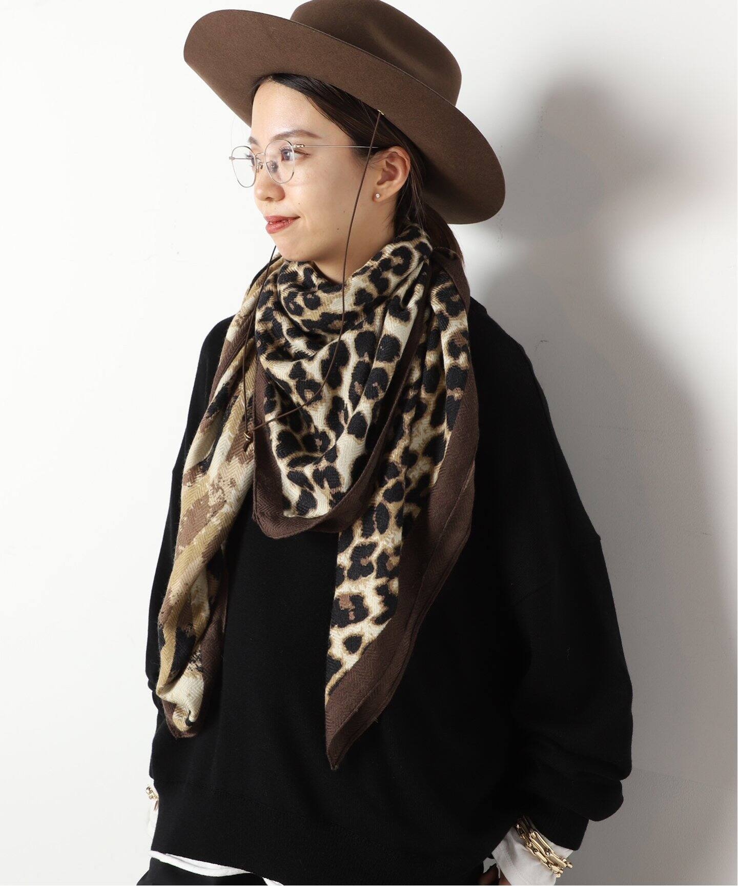 美品 マニプリ ウールシルクWマフラー 五明マルシェLEE ドゥーズィエム  