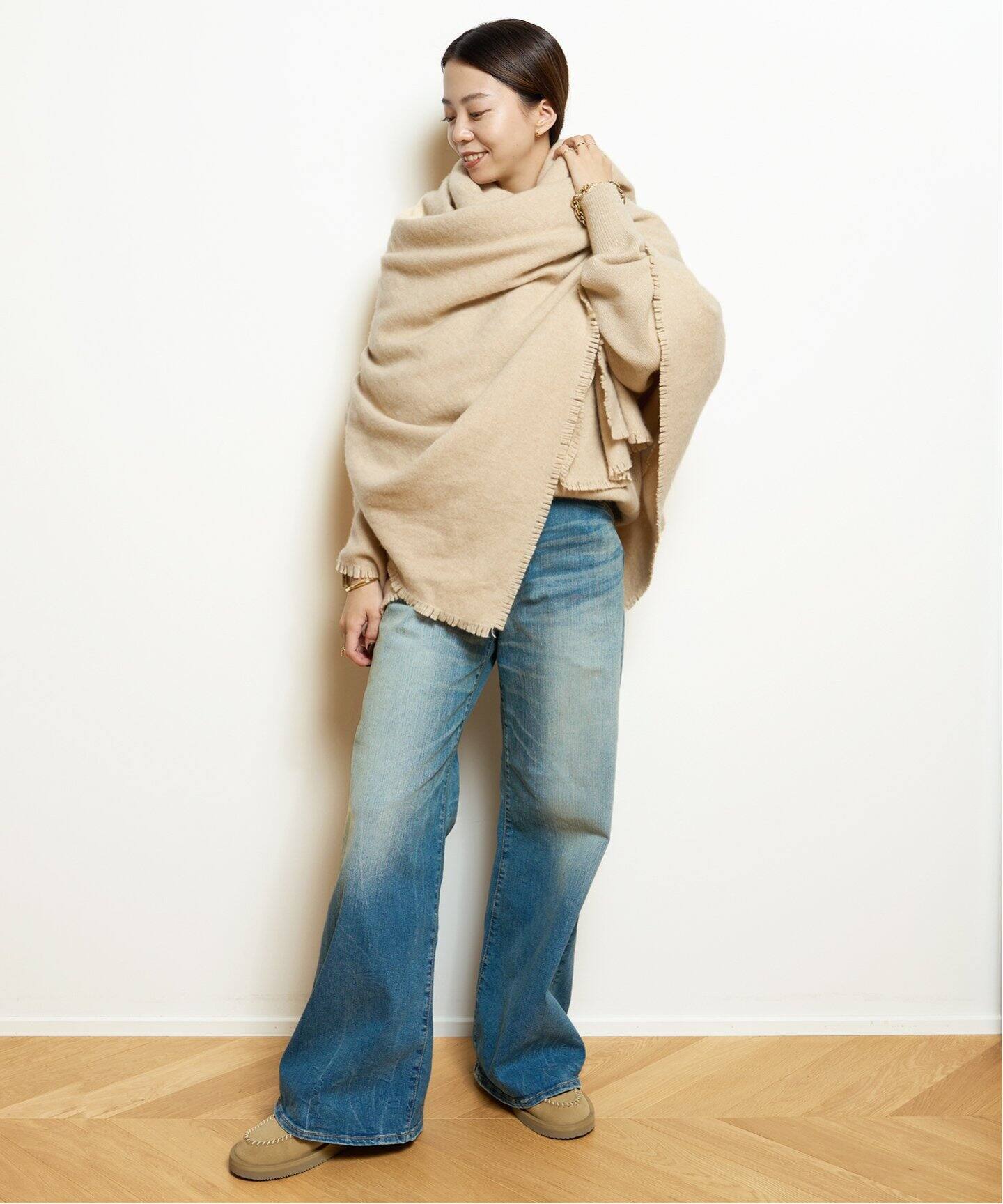 FUMIKA UCHIDA MOHAIR 脂っこく SHAGGY STOLE PONCHO 