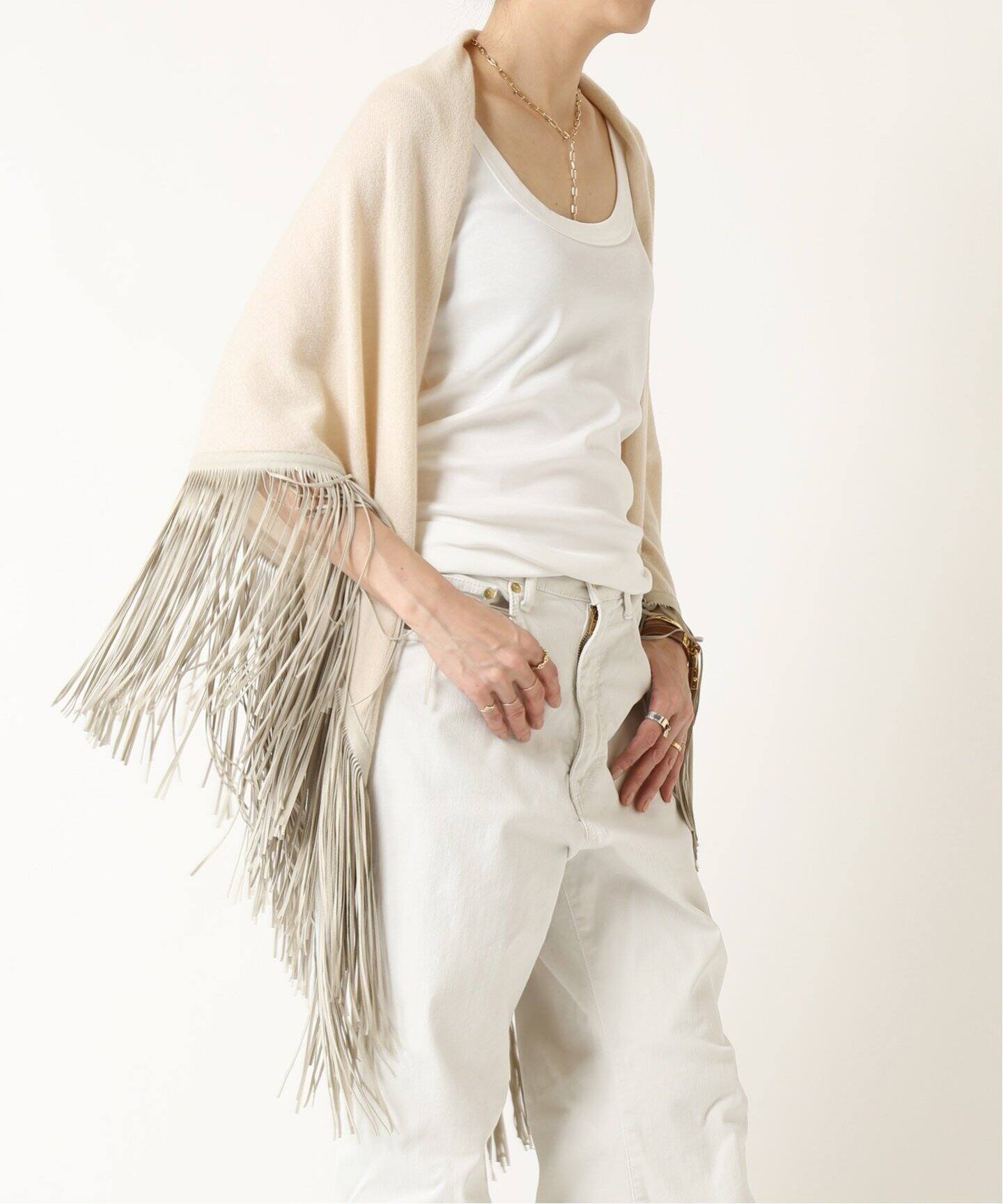 MIXIK/ミクシック】CASHMERE FRINGE ストール（ストール）｜MUSE de  