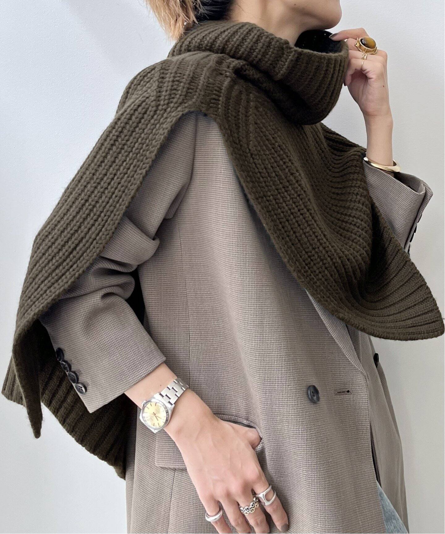 YVES SALOMON/イヴ サロモン】 WOOL FRONT KNITWEAR（その他  