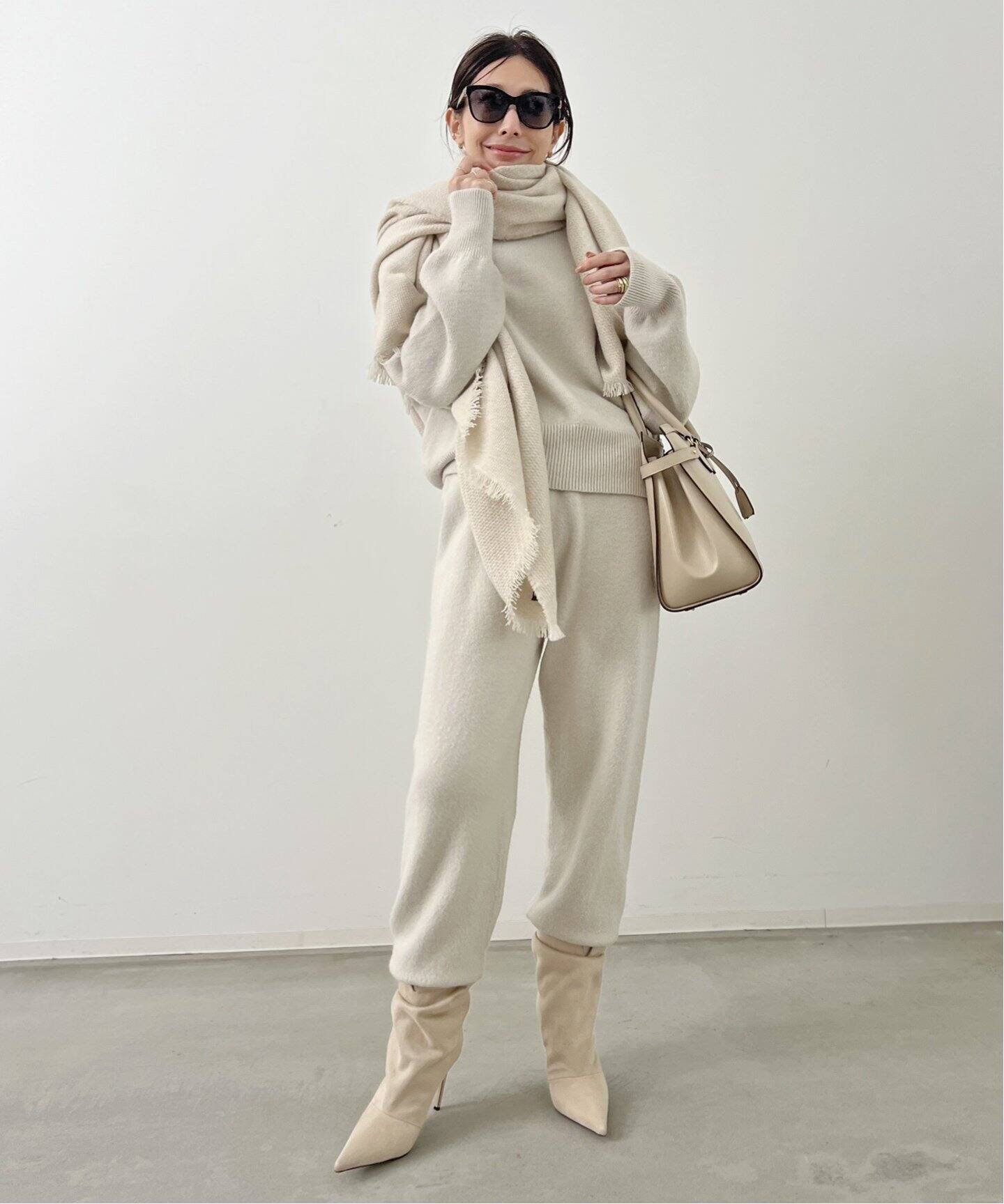 ALONPI CASHMERE / アロンピ カシミア】stole（マフラー）｜L 