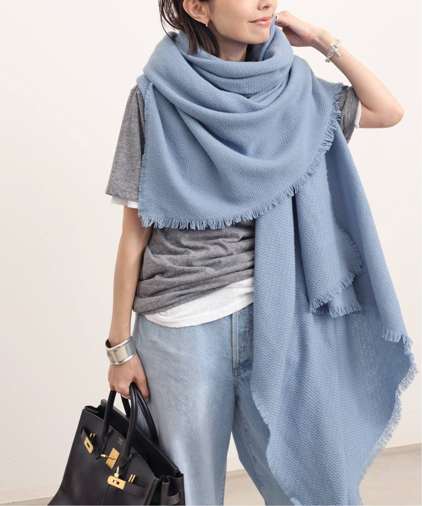 ALONPI/アロンピ】 CASHMERE STOLE（ストール）｜L