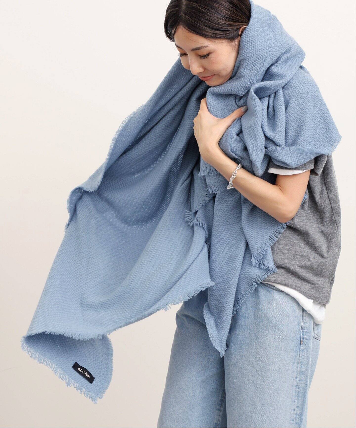 ALONPI/アロンピ】 CASHMERE STOLE（ストール）｜L