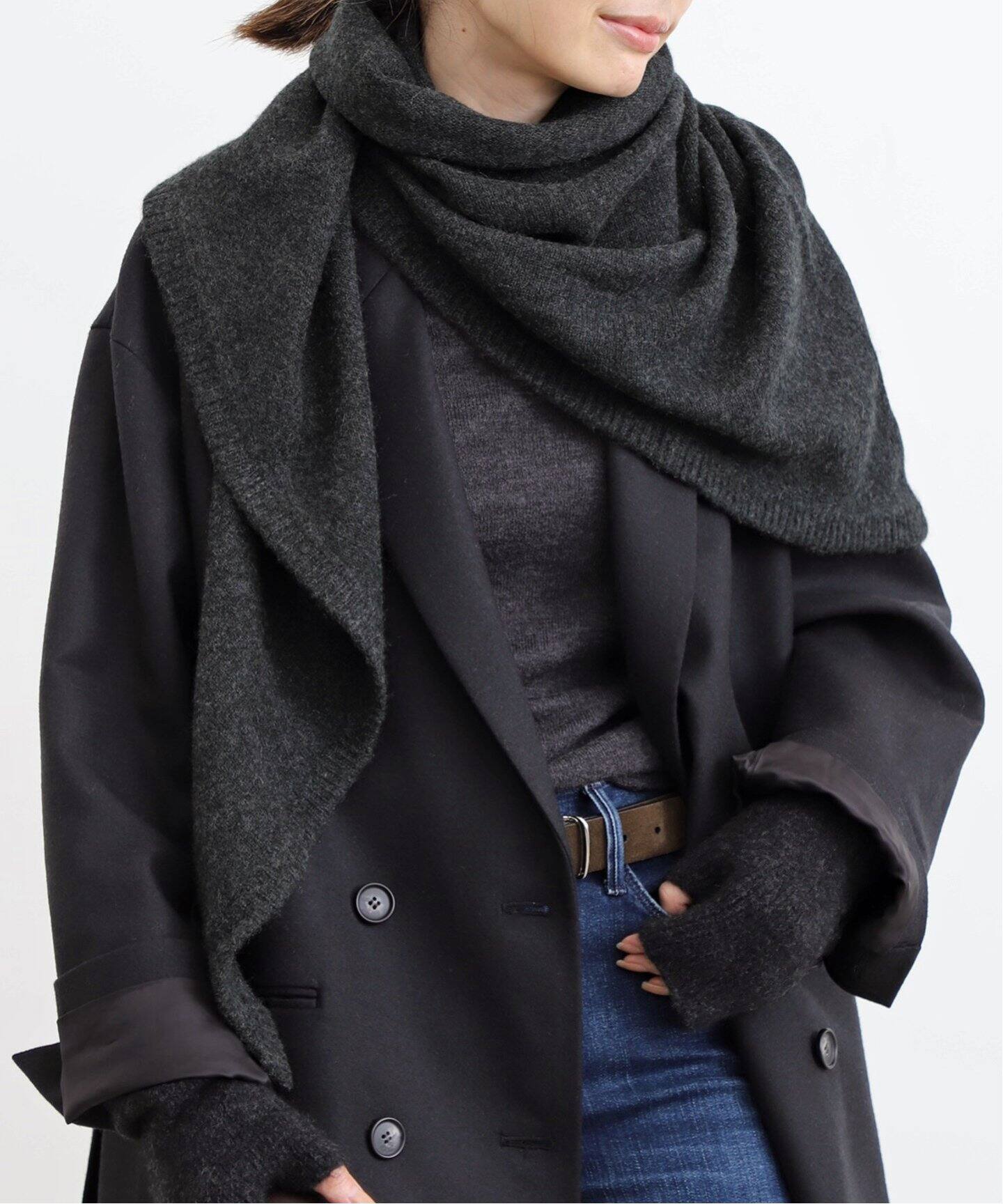 TOTEME/トーテム】 TRIANGLE SCARF（ストール）｜L 