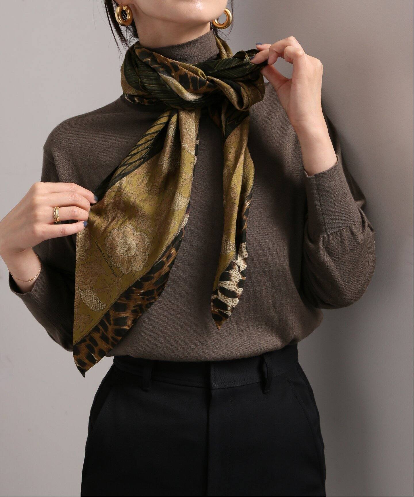 インドカディ春隣プリントのギャザーブラウス （45R】インドカディ春隣  