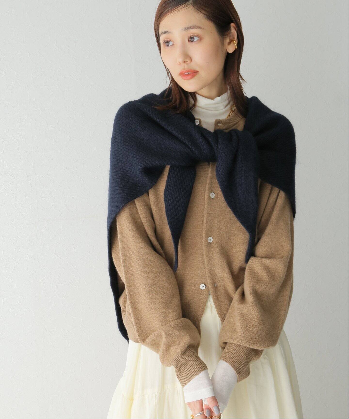 ASAUCE MELER / アソースメレ】モヘア混フラッフィートライアングル  