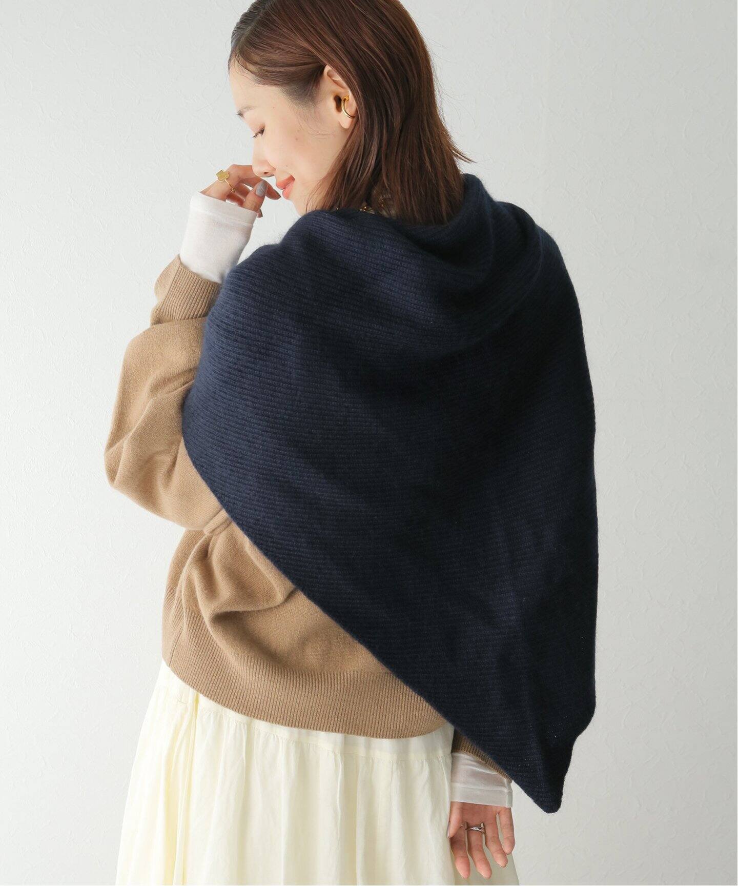 ASAUCE MELER / アソースメレ】モヘア混フラッフィートライアングル  