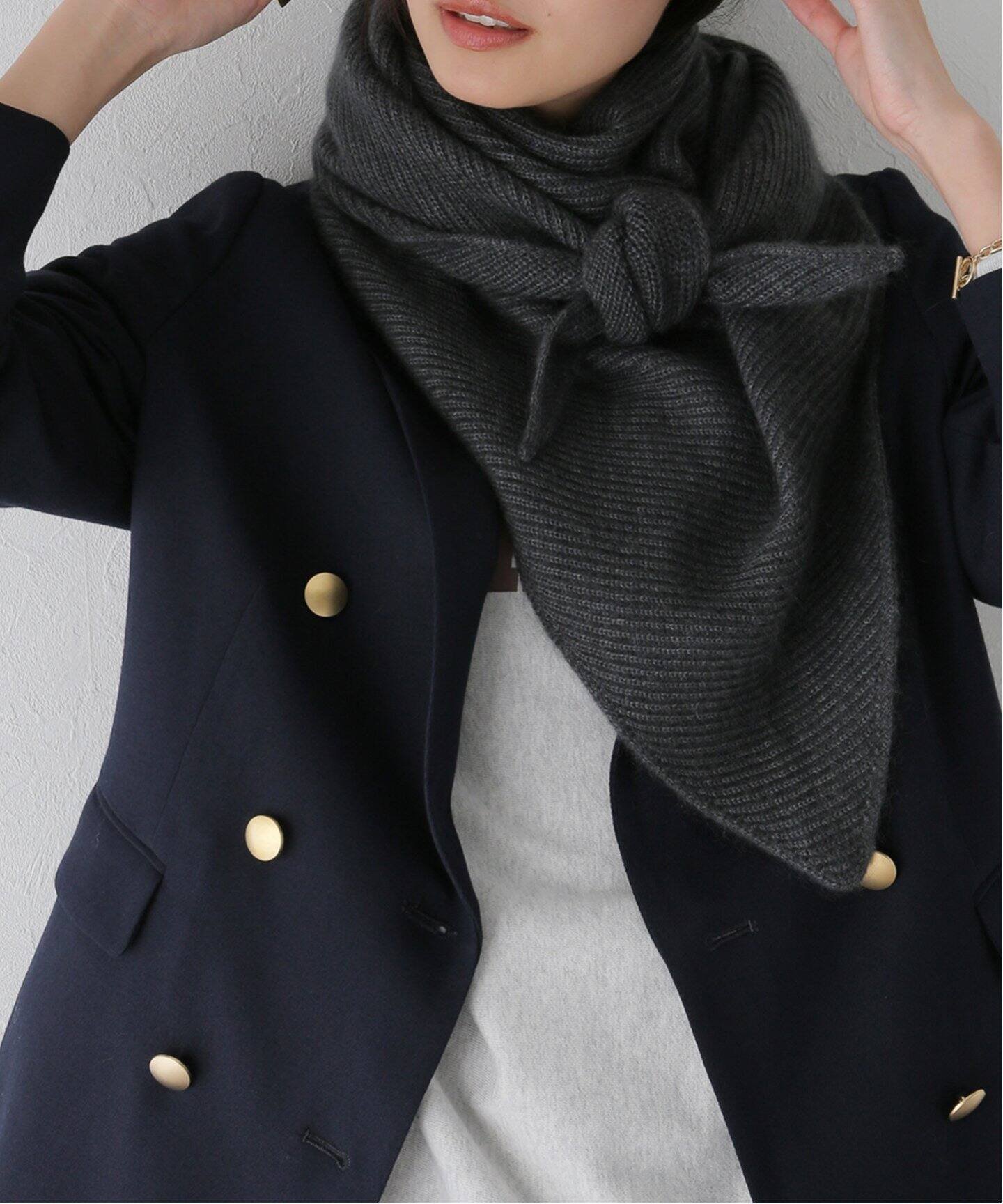 ASAUCE MELER / アソースメレ】モヘア混フラッフィートライアングル  