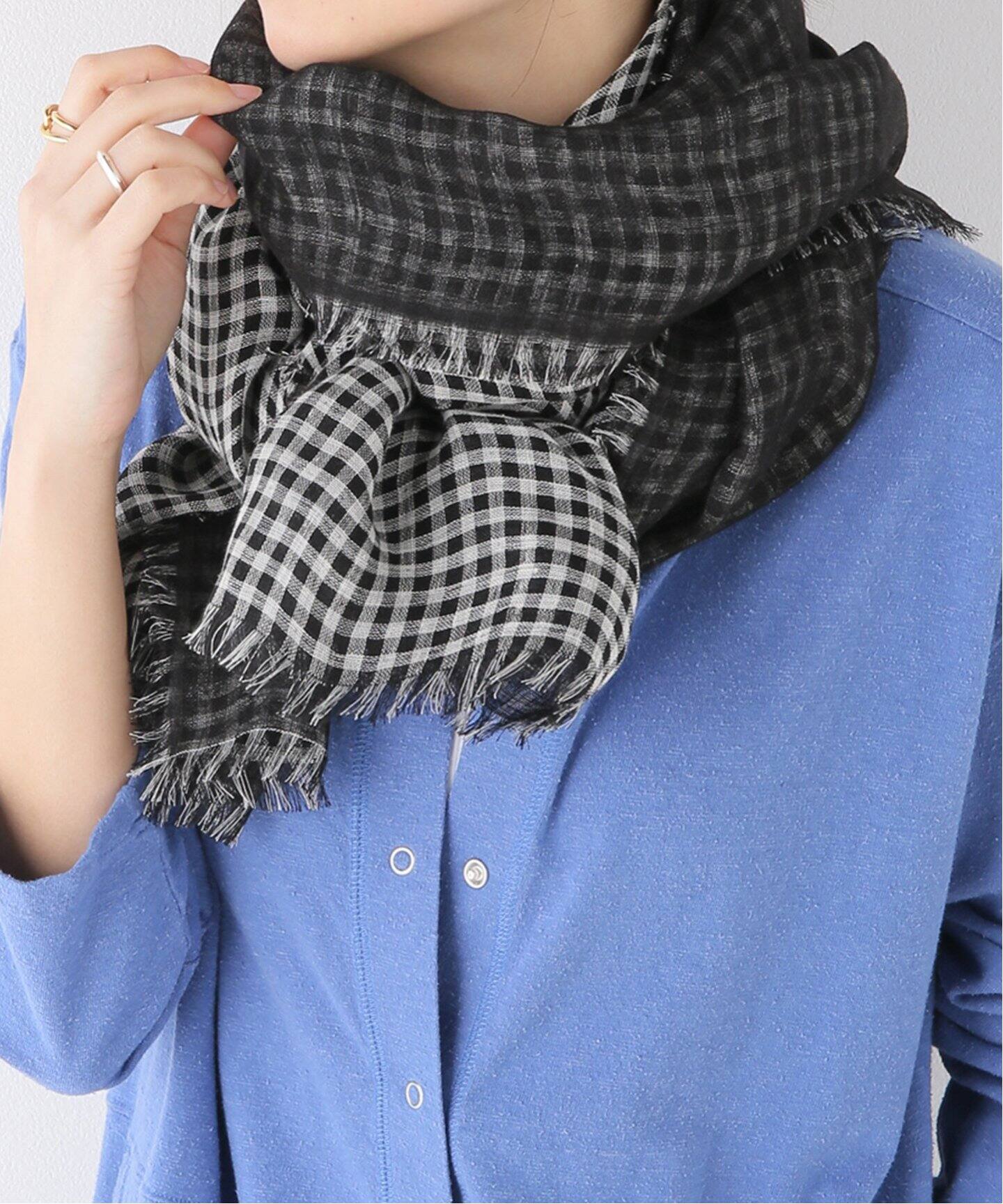 THROW / スロー】 Reversible Gingham Checkストール（ストール 