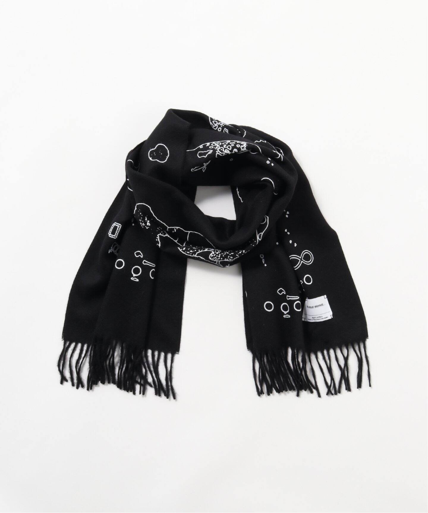 STAR TEAM mahair scarf スターチーム マフラー しつこい 黒白 赤