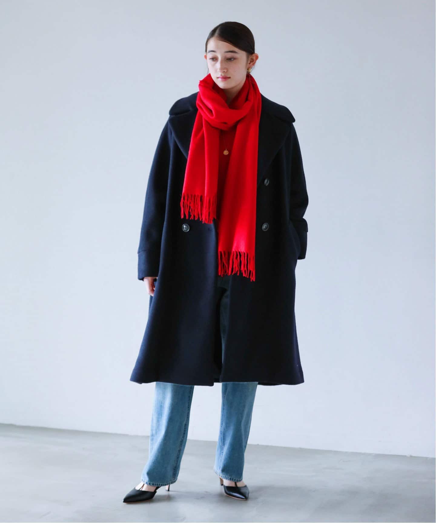 La Totalité 赤 カシミア100% ストール 約70×200cm La Totalité 赤 カシミア100% ストール 約70×200cm