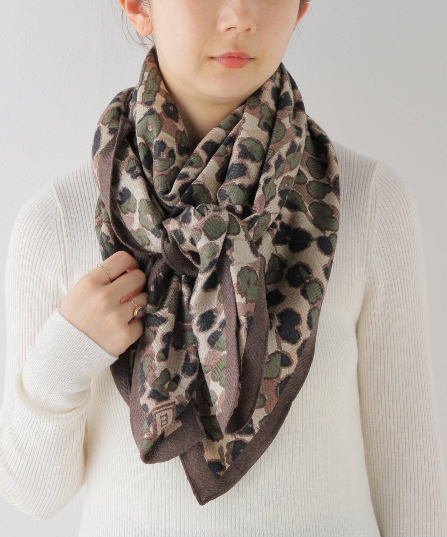 manipuri/マニプリ】ウールシルクストール レオパードゼブラ（ストール  