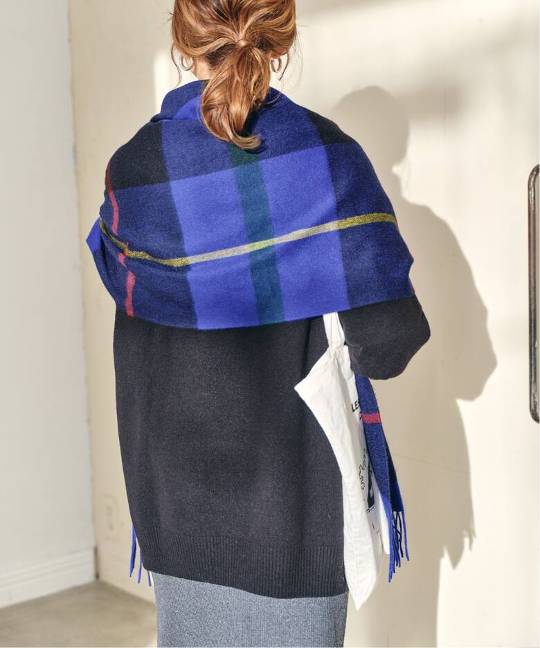 Joshua Ellis / ジョシュアエリス】CASHMERE CHECK STOLE（ストール 