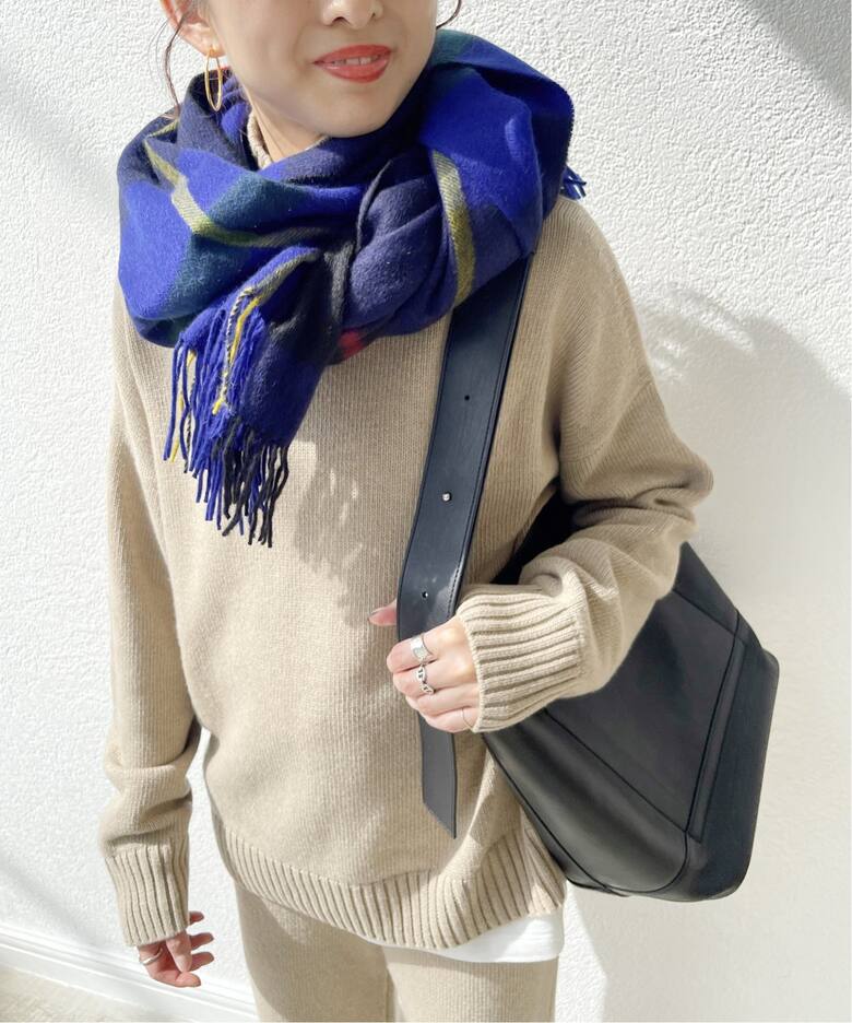 Joshua Ellis / ジョシュアエリス】CASHMERE CHECK STOLE（ストール 