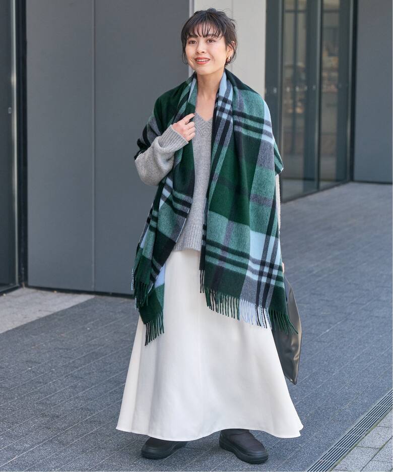 Joshua Ellis / ジョシュアエリス】CASHMERE CHECK STOLE（ストール  