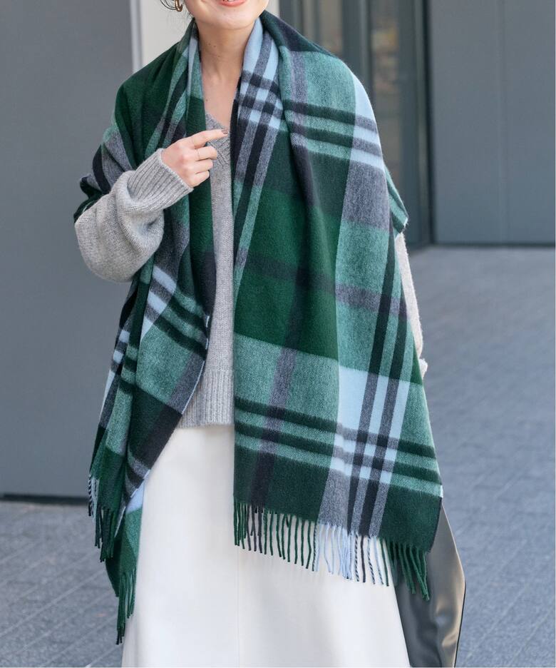 Joshua Ellis / ジョシュアエリス】CASHMERE CHECK STOLE（ストール  