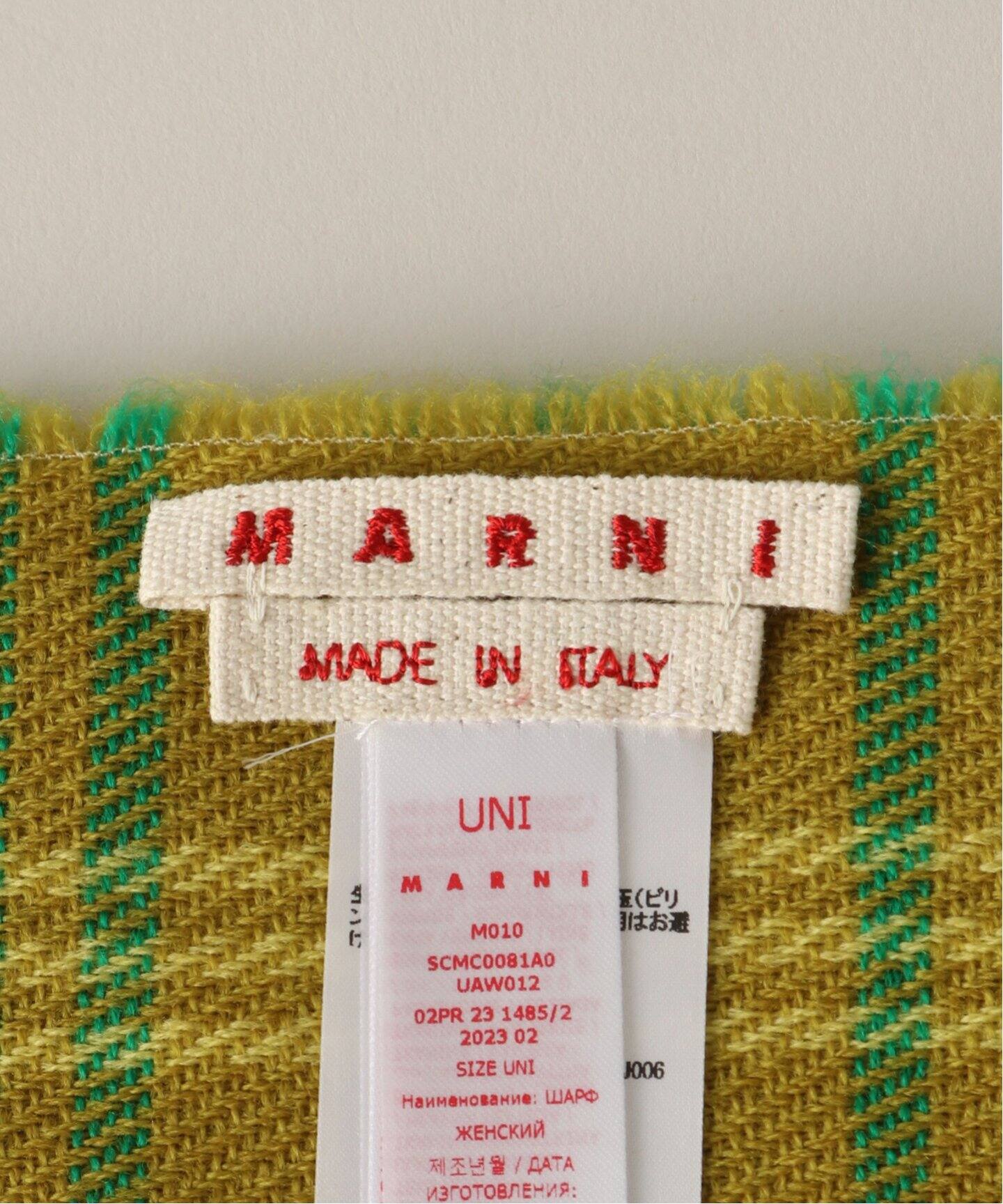 ≪一部店舗+WEB限定≫【MARNI/マルニ】WOOL CHECK SCARF（マフラー 