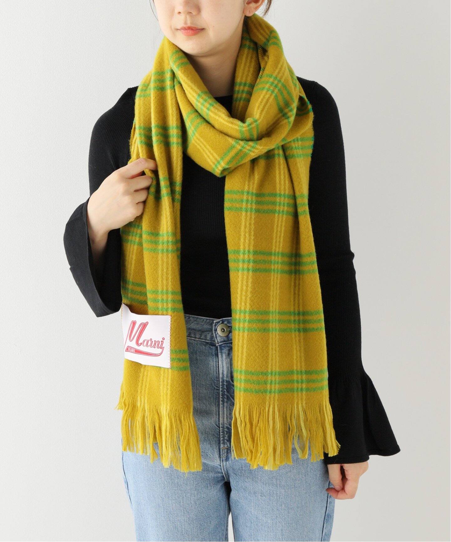 ≪一部店舗+WEB限定≫【MARNI/マルニ】WOOL CHECK SCARF  