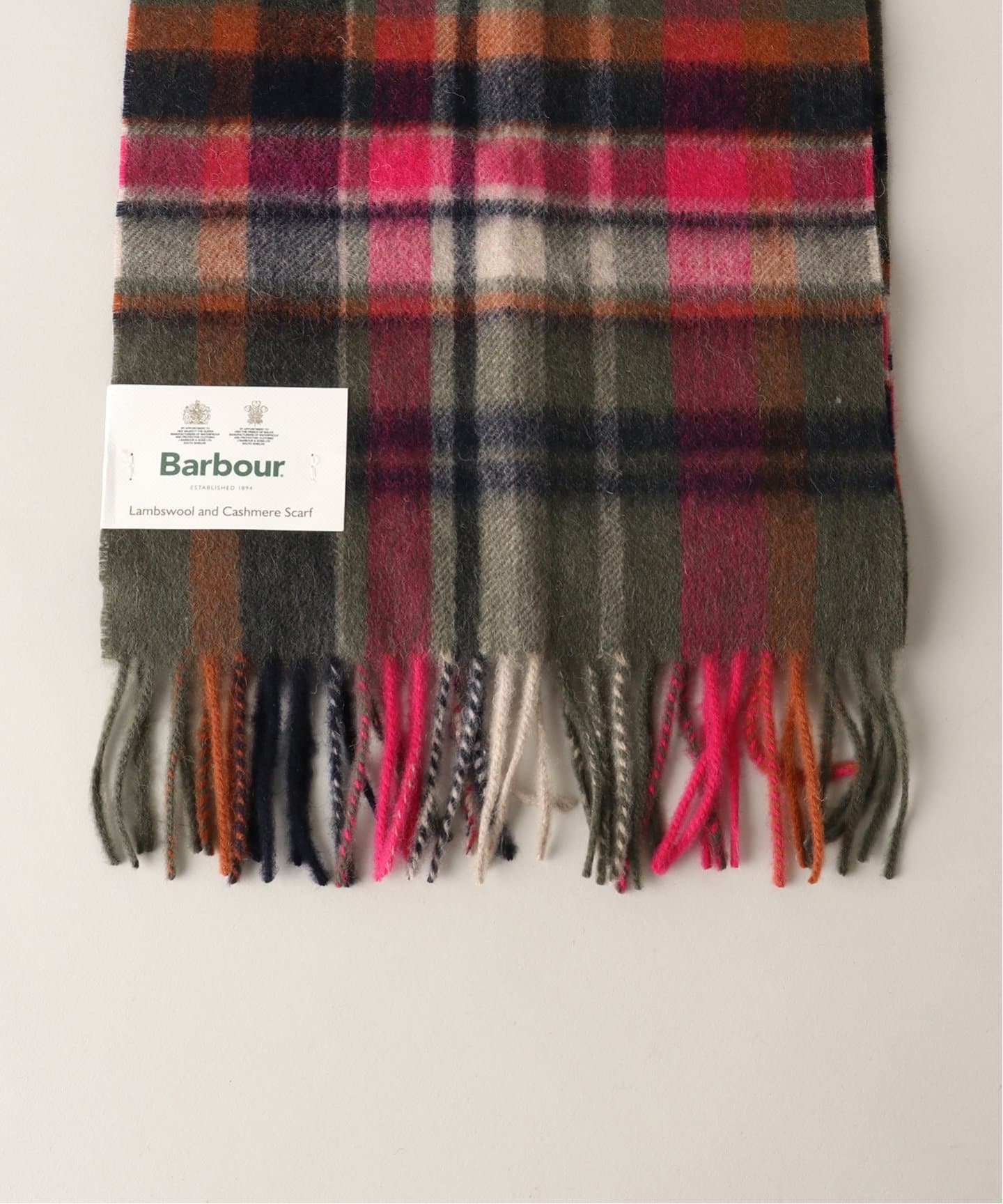 【美品】バブアー 72×72 スクエアスカーフ イギリス(スコットランド)製 Barbour / バブアー】 vintage winter plaid scarf(マフラー