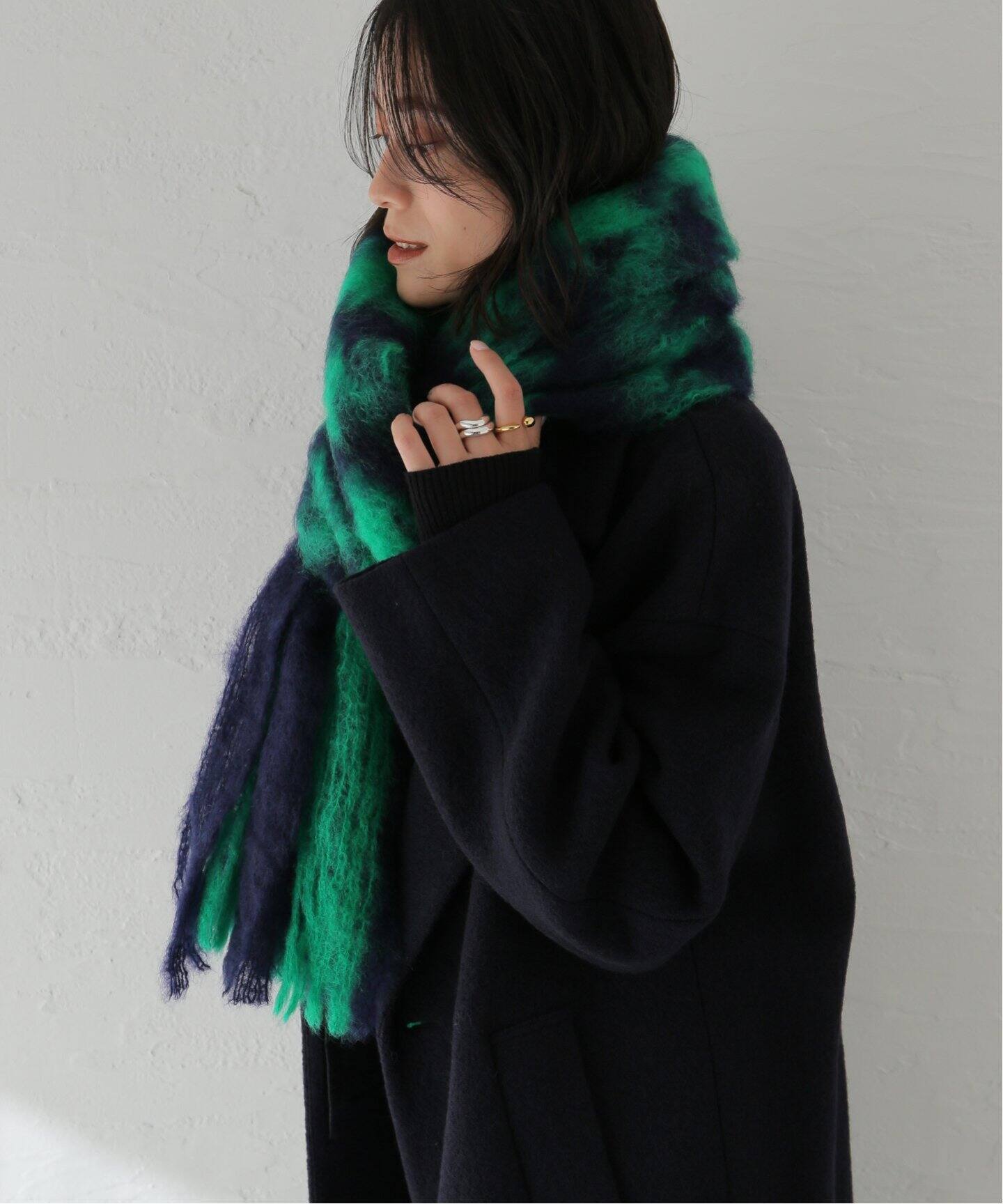 MANTAS EZCARAY /マンタスエスカライ】 千鳥モヘヤストール22*250 