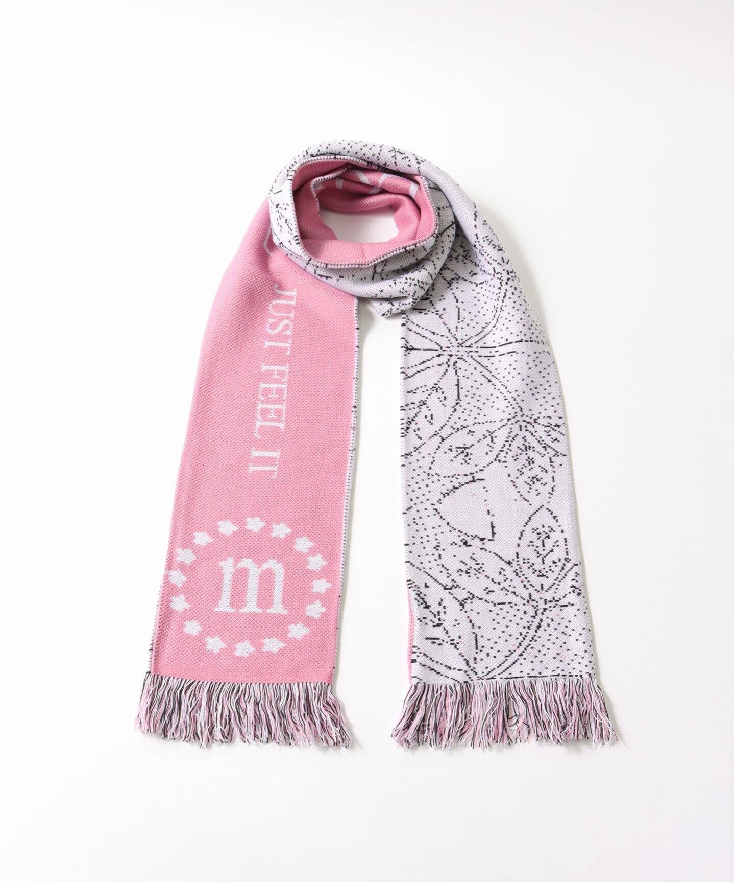 MONTMARTRE NEW YORK 引っこ抜き マフラー - 緑xピンクx黒(総柄  