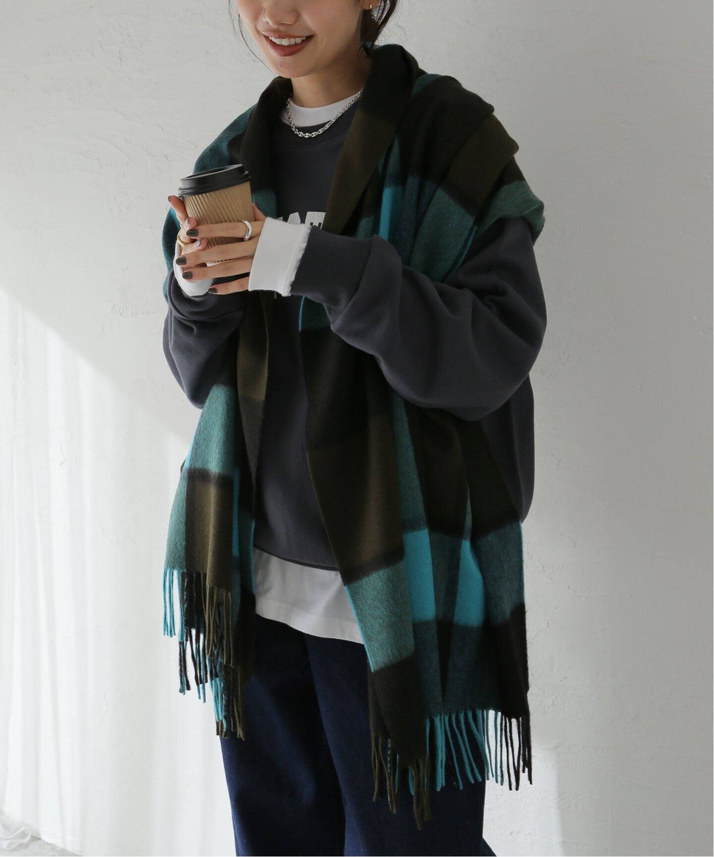 Joshua Ellis / ジョシュアエリス】 3COL BLOCK:ストール（マフラー  