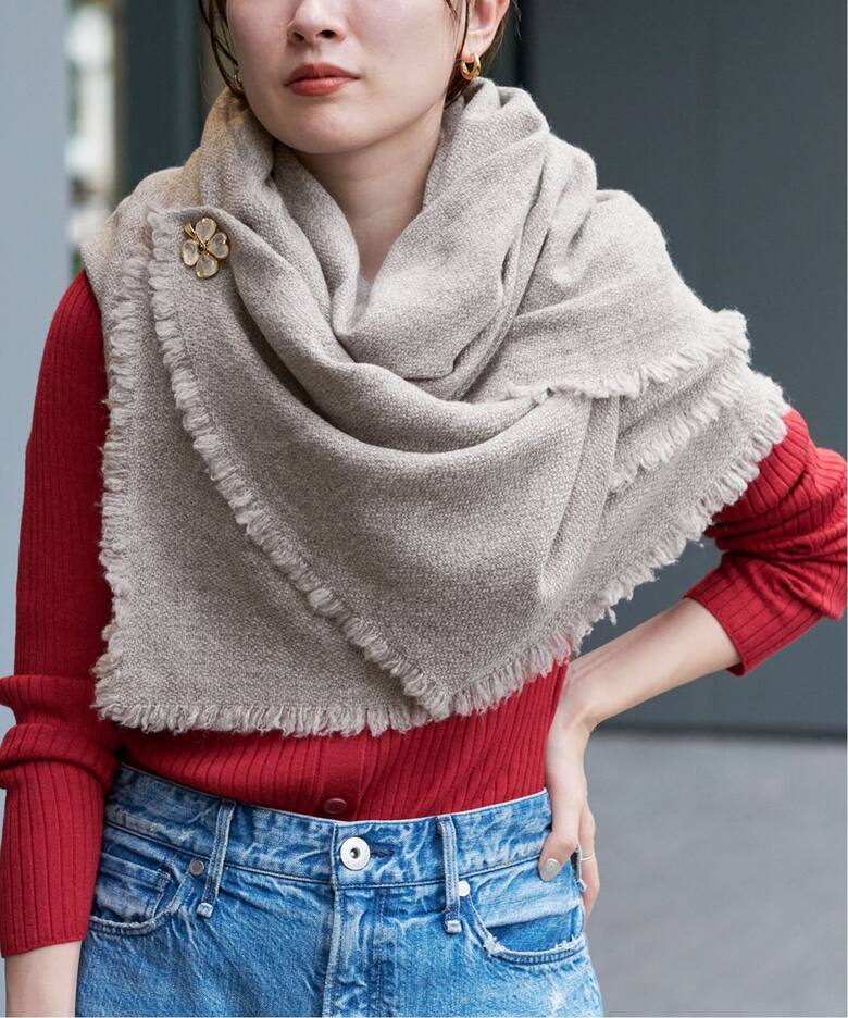 NIMNIMDUAI/ニムニムデュアイ】PLAIN THICK カシミヤストール  