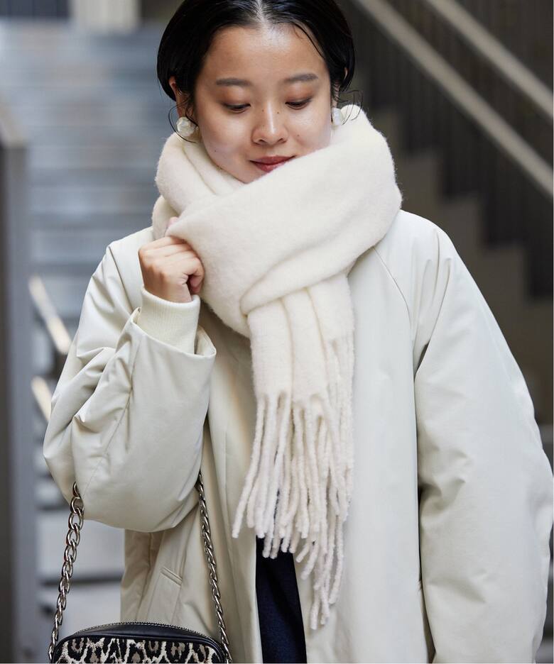 未使用 IENA アルパカ混ストール 白 ギフト 苦 