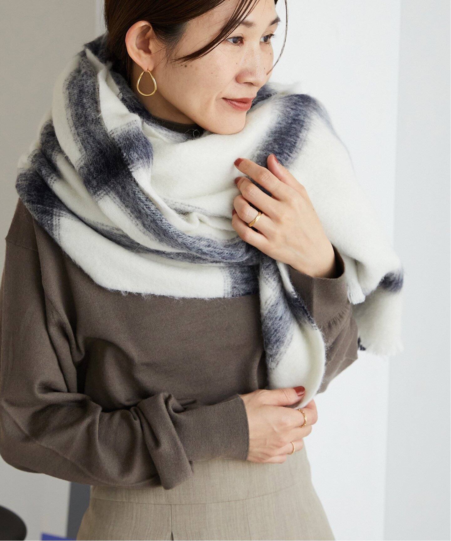 ASAUCE MELER/アソースメレ】アルパカ ウィンドペン シャギーストール  