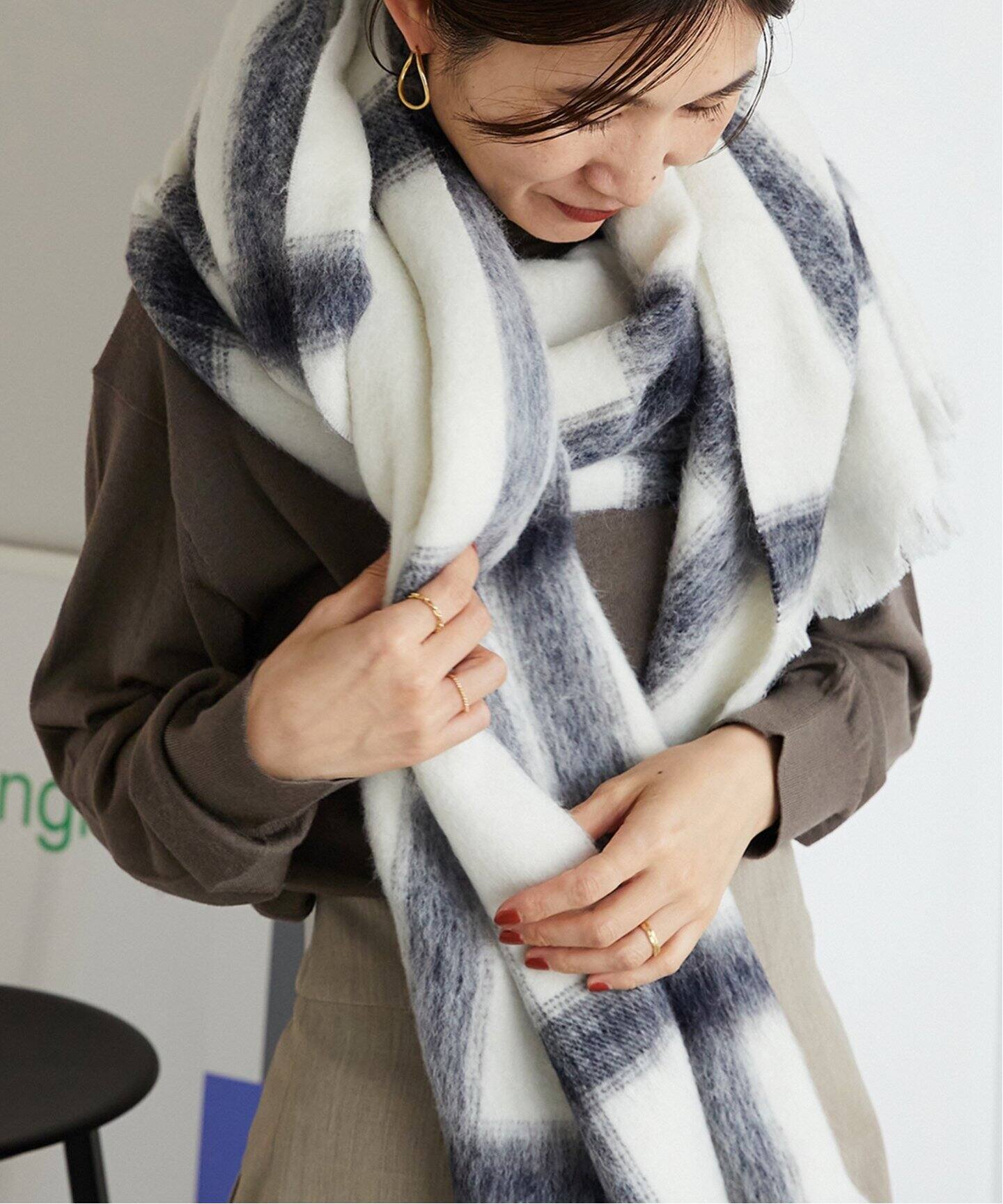 ASAUCE MELER/アソースメレ】アルパカ ウィンドペン シャギーストール  