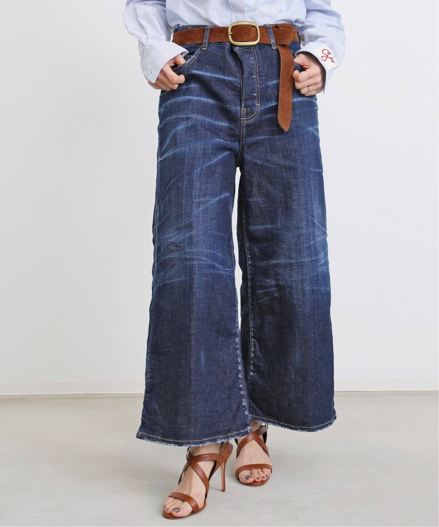 MADISONBLUE/マディソンブルー】ROUND BUCKLE BELT（ベルト）｜L 