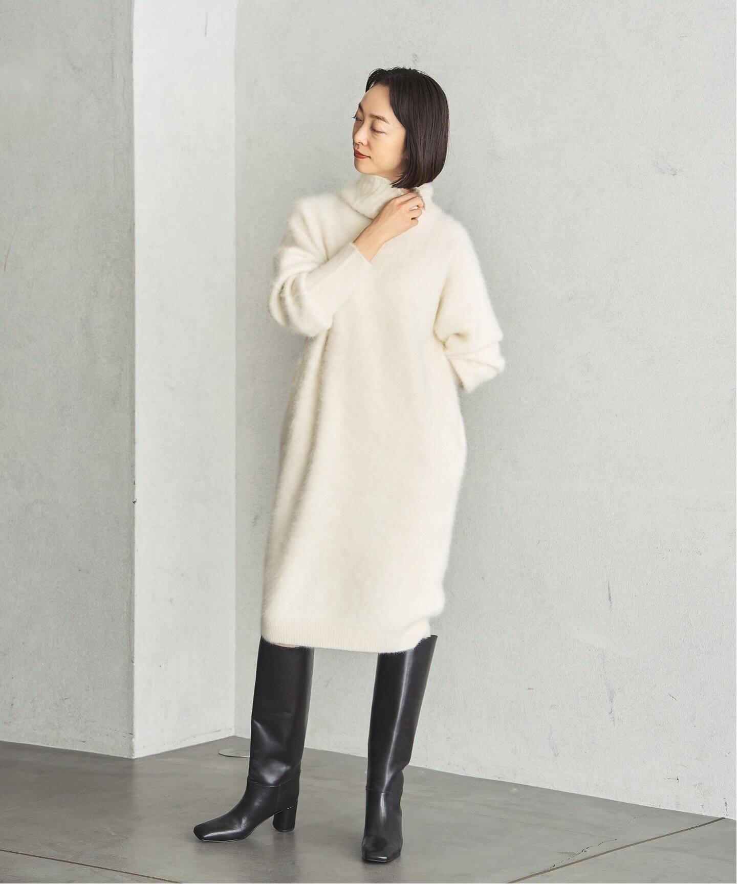 6.5cmレザースクエアストレートロングブーツ（ロングブーツ）｜LE 