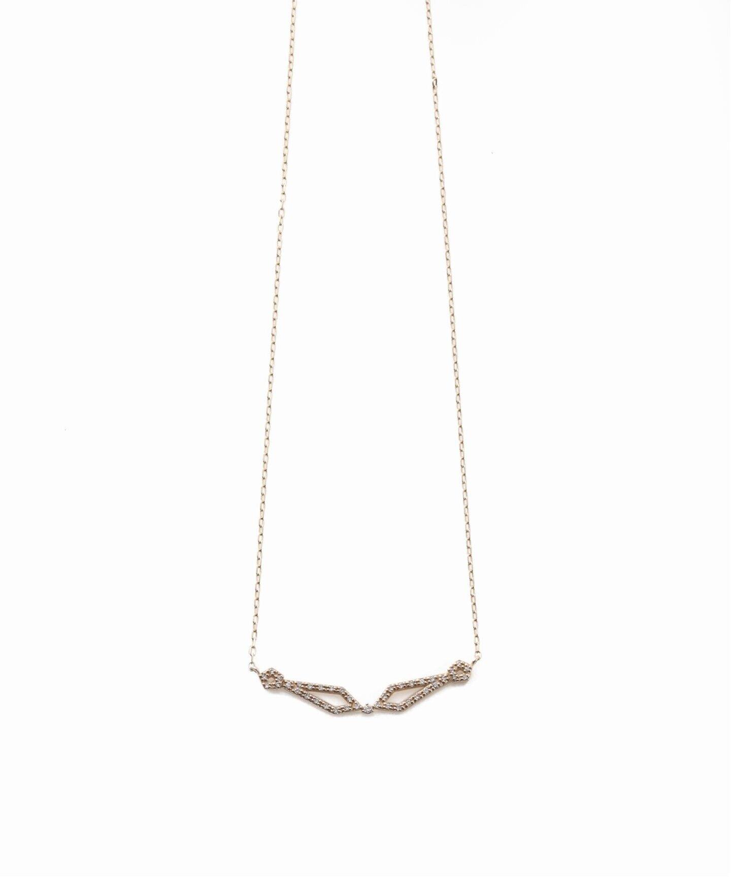 デフォルメーションダイヤネックレス K10（ネックレス）｜Lilas（リラ