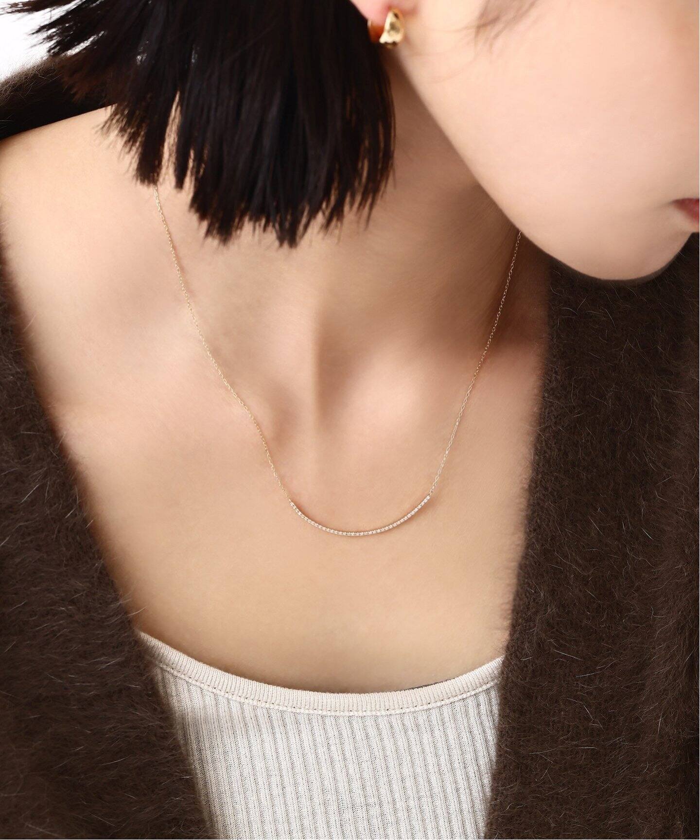 スリムダイヤラインネックレス K10（ネックレス）｜Lilas（リラ）の 