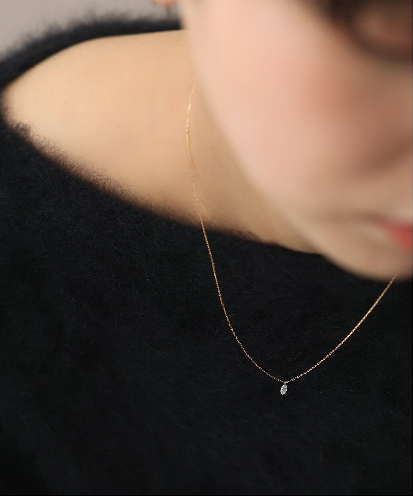 WEB限定》マーキスホールダイヤネックレス0.09ct K18（ネックレス 