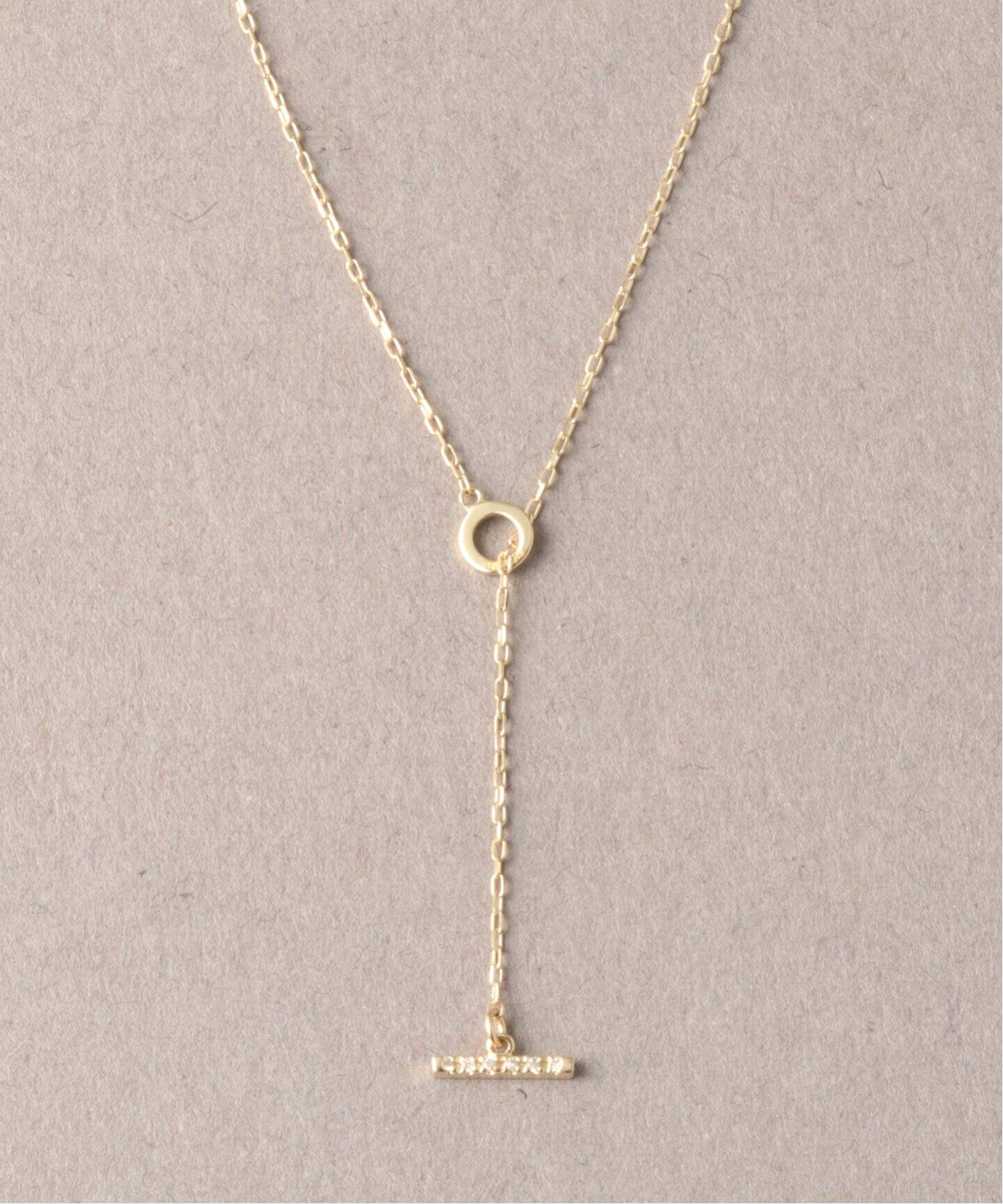 Tバーダイヤライン50cmネックレス K10（ネックレス）｜Lilas（リラ）の 