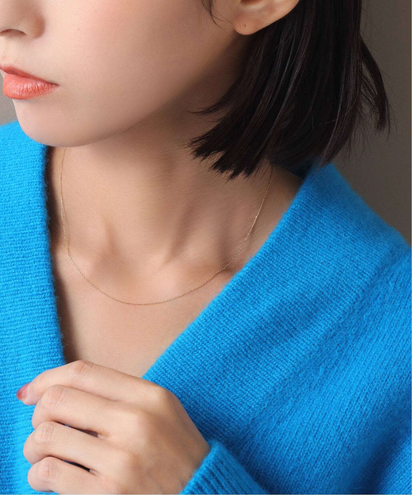 シャインカットアズキチェーンネックレス 35cm K10（ネックレス 