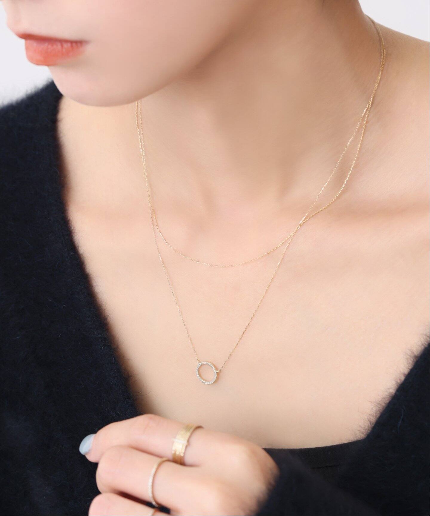 シャインカットアズキチェーンネックレス 35cm K10（ネックレス 