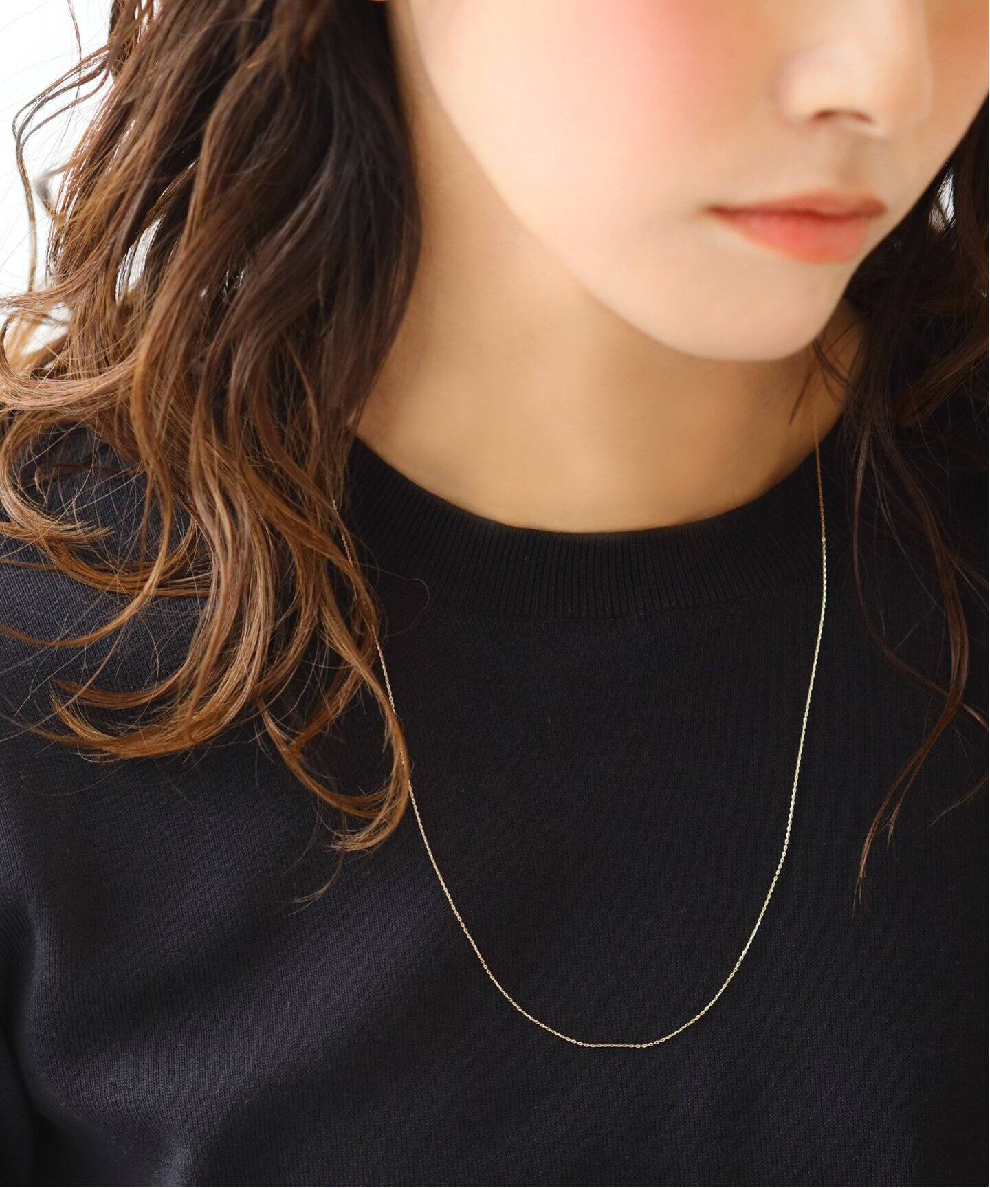 シャインカットアズキチェーンネックレス 50cm K10（ネックレス 