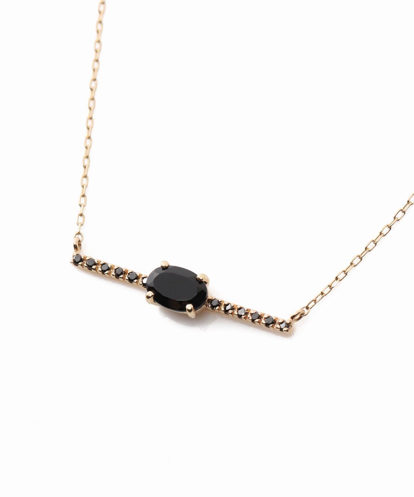 オーバルオニキスブラックダイヤネックレス K10（ネックレス）｜Lilas 