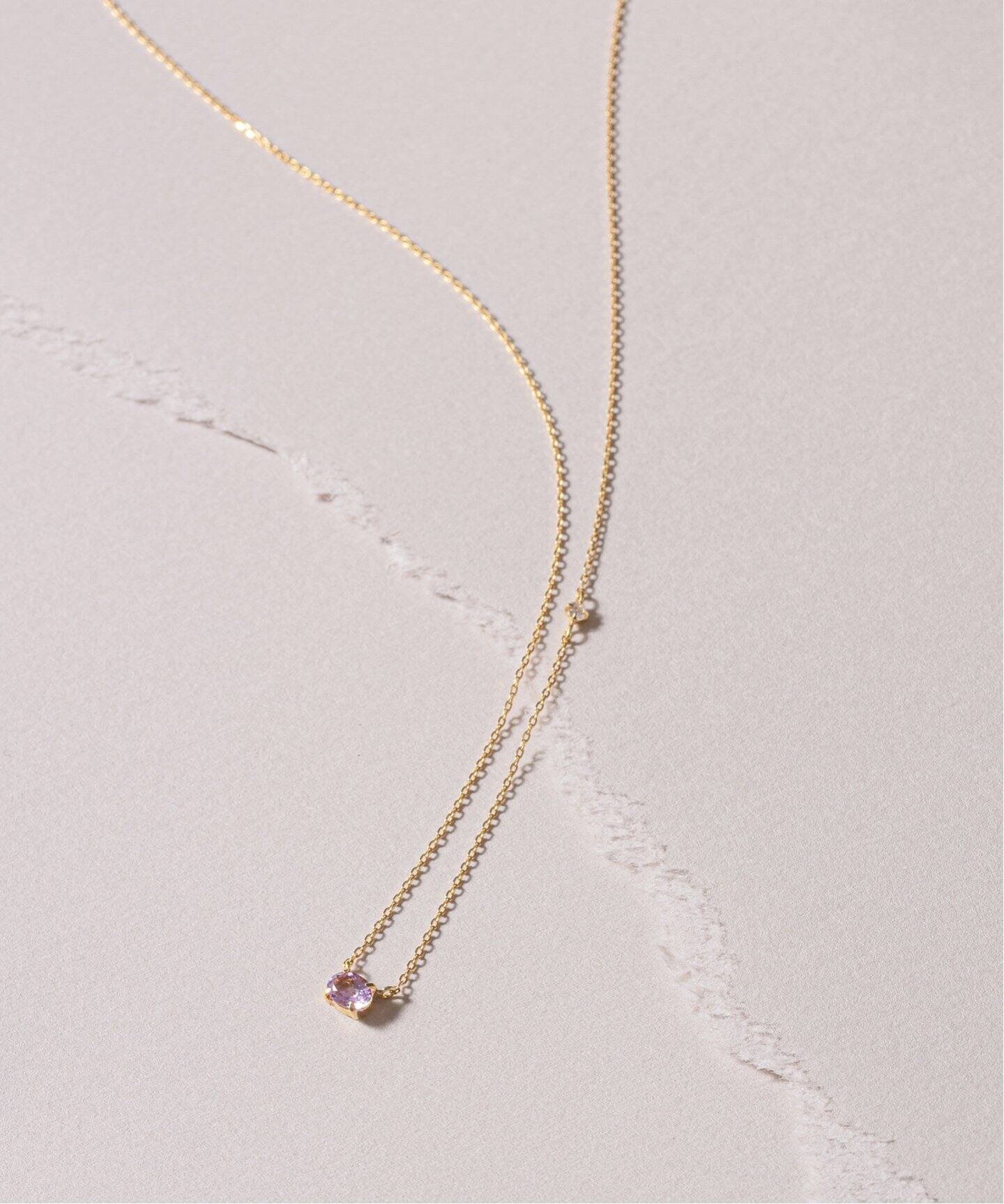 ライトアメジスト*ダイヤネックレス K10（ネックレス）｜Lilas（リラ  