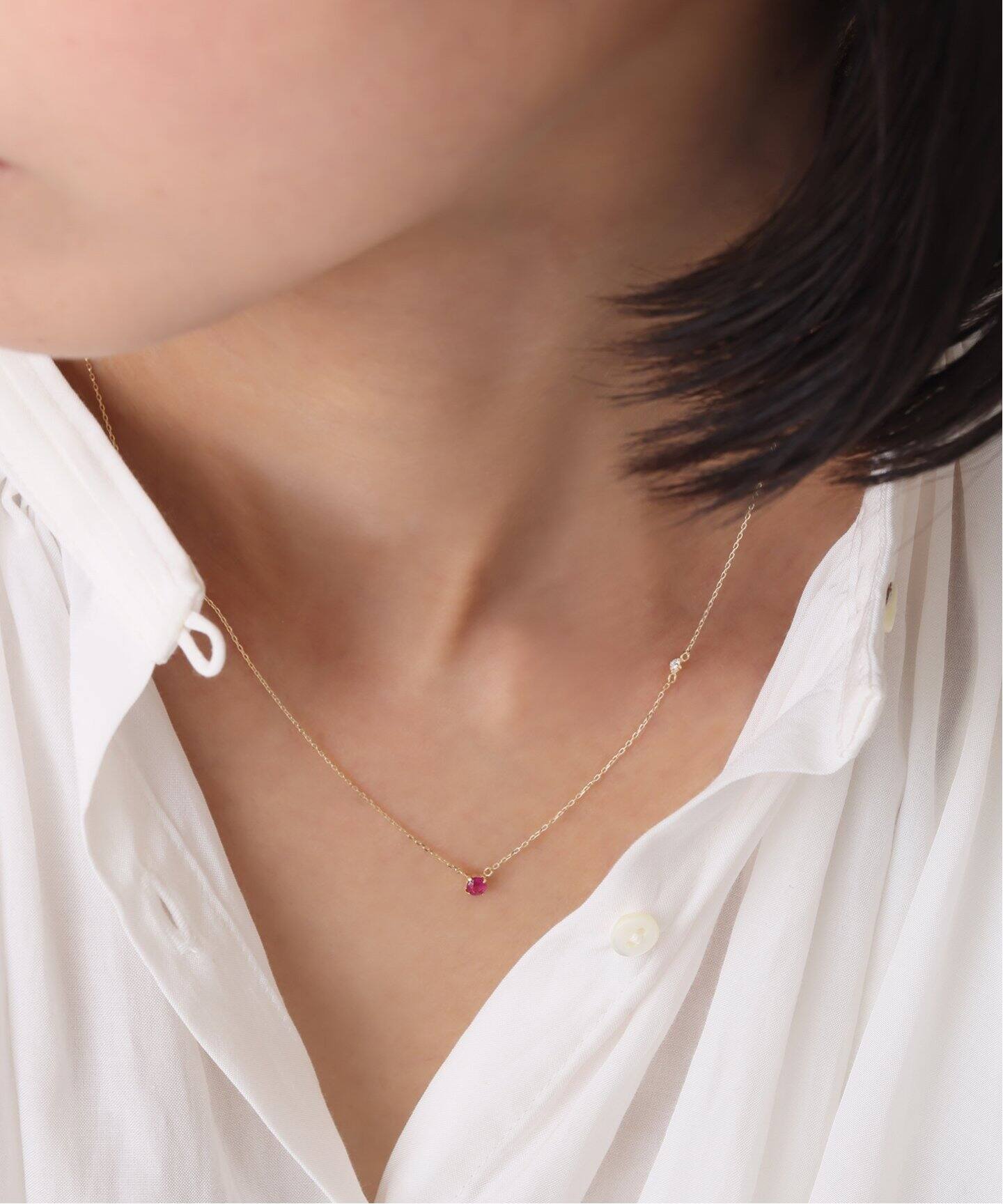ルビー*ダイヤネックレス K10（ネックレス）｜Lilas（リラ）の通販 