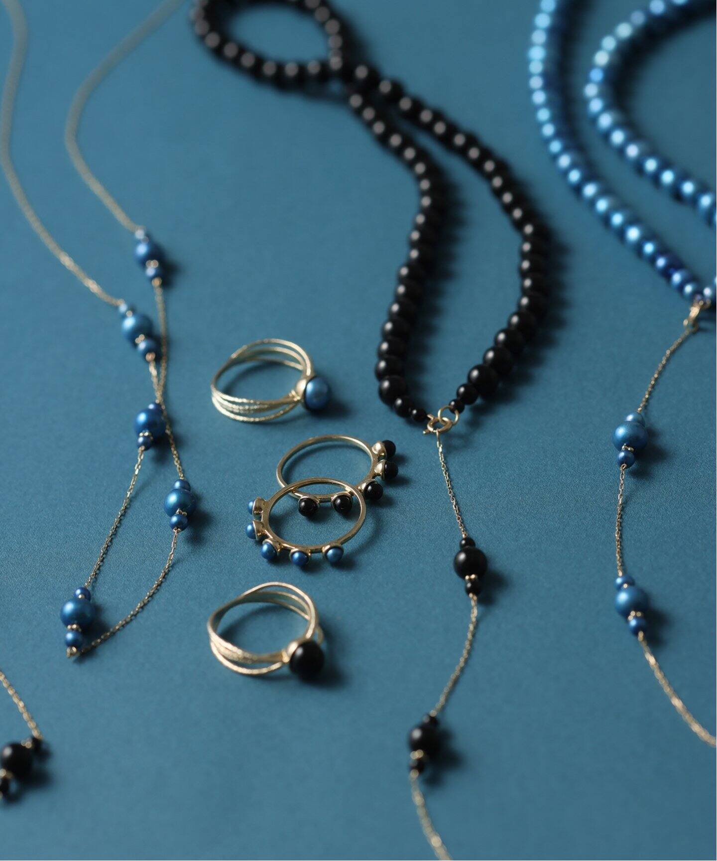 オニキス3ピースステーションネックレス K10（ネックレス）｜Lilas  