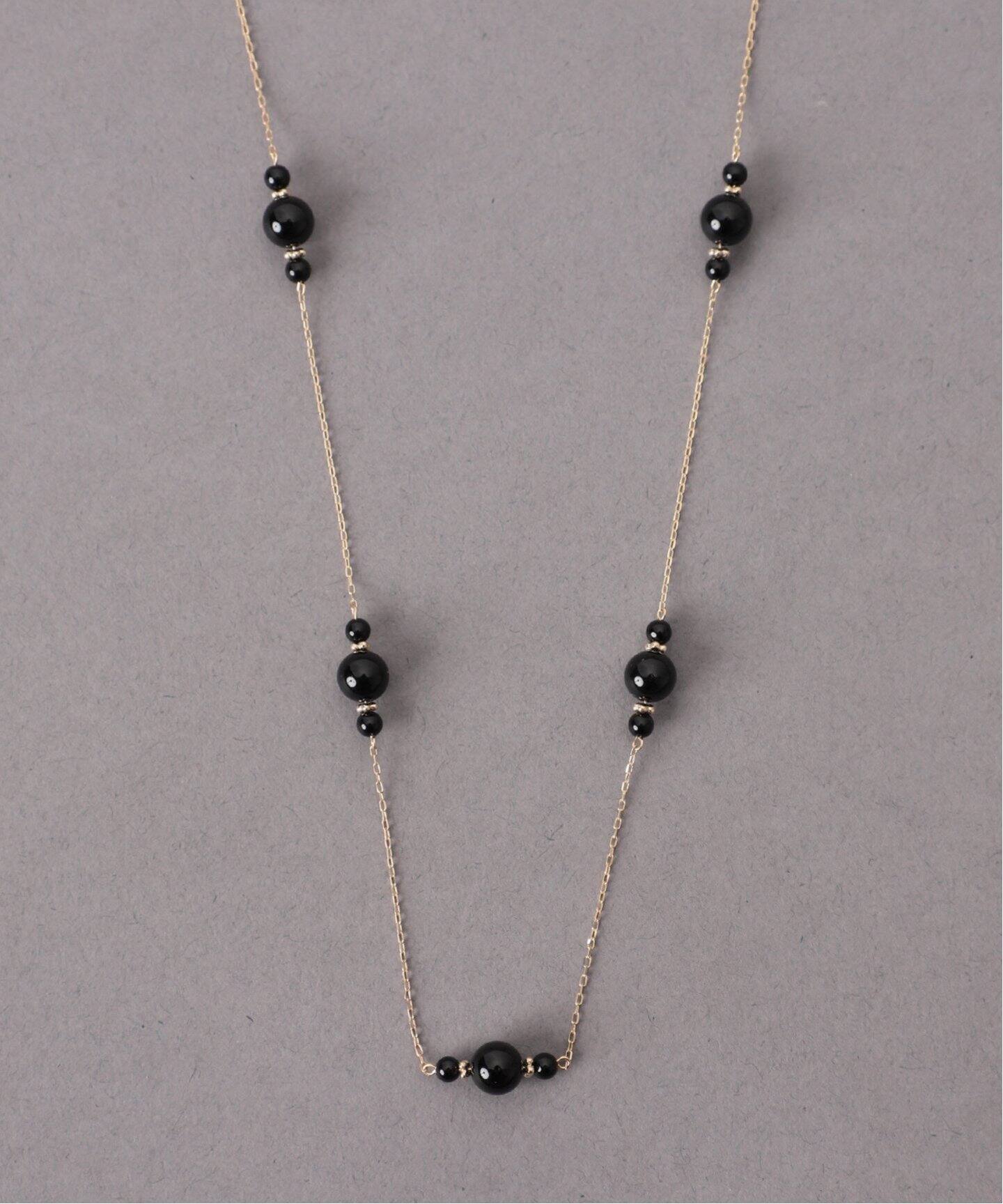 オニキス3ピースステーションネックレス K10（ネックレス）｜Lilas  