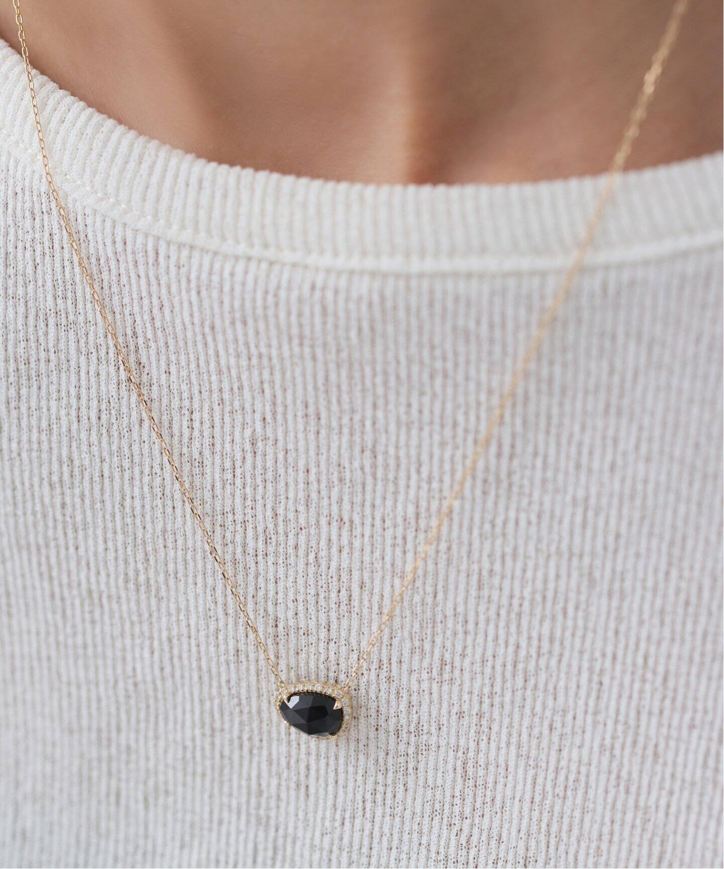 スライスオニキスダイヤネックレス K10（ネックレス）｜Lilas（リラ 