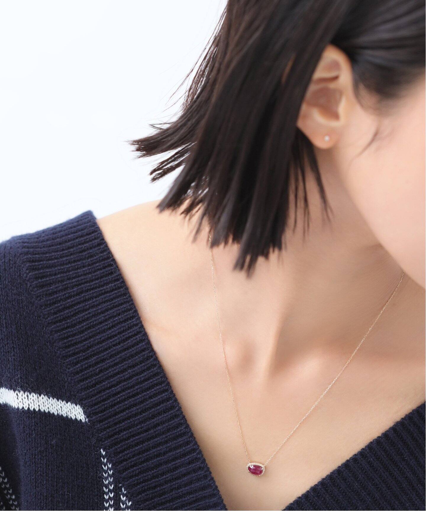 スライスルビーダイヤネックレス K10（ネックレス）｜Lilas（リラ）の  