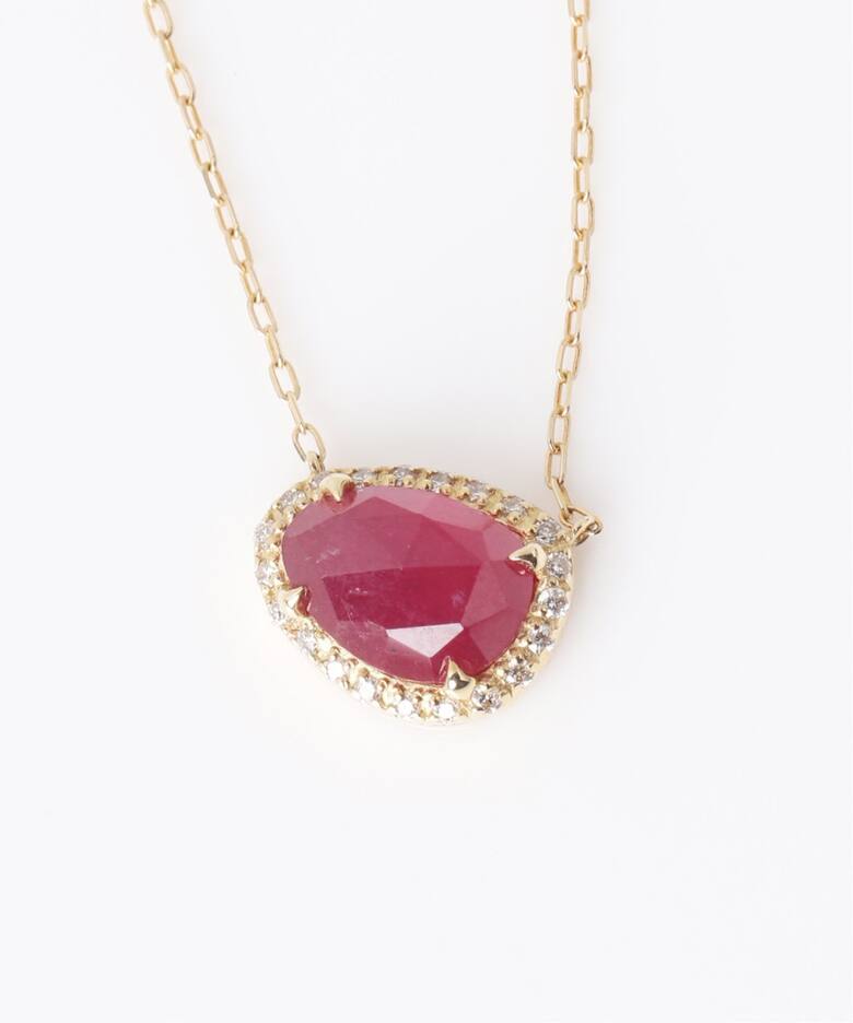 スライスルビーダイヤネックレス K10（ネックレス）｜Lilas（リラ）の  