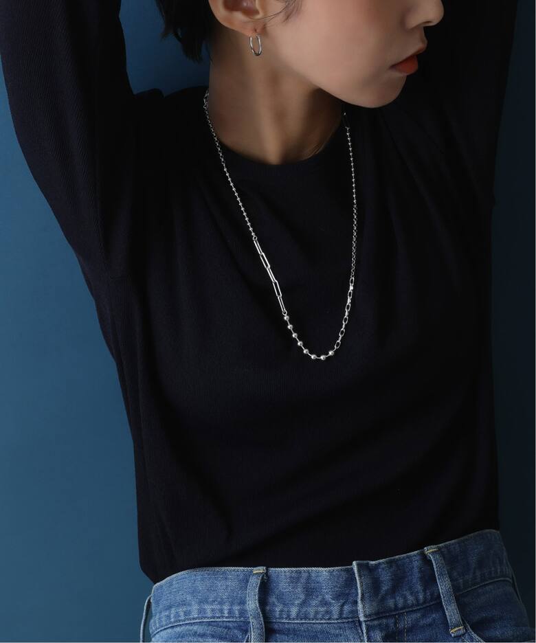 SAMH by LILAS】ミックスチェーン57cmネックレス SV（ネックレス 
