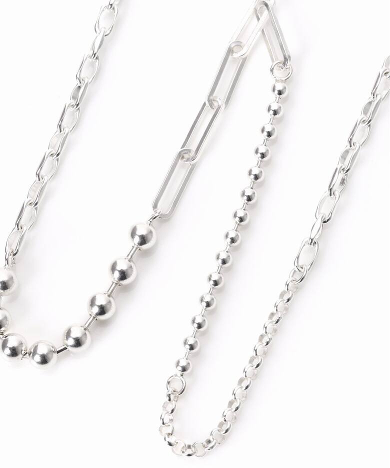 SAMH by LILAS】ミックスチェーン57cmネックレス SV（ネックレス 