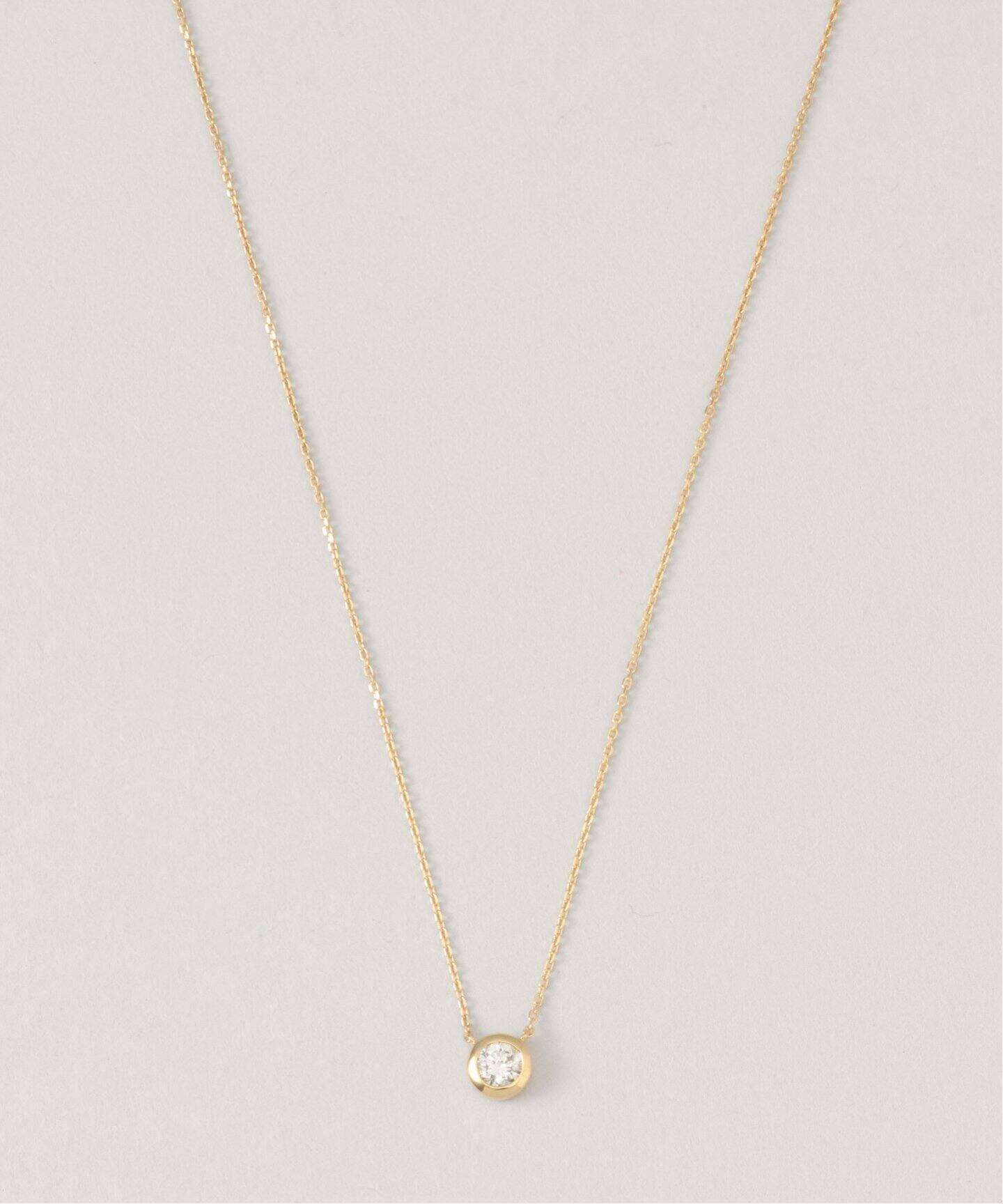18KYG 0.2ct ダイヤモンド フクリンネックレス（ネックレス  